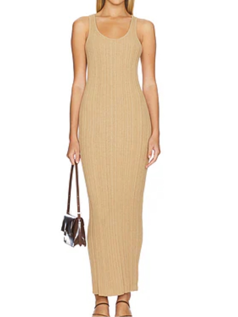 L'Academie Elena Maxi Dress in Tan